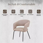 Chaise de salle à manger LeisureMod, rembourrée en cuir, avec dossier incurvé ouvert et pieds en fer, collection Gavin, ensemble de 4