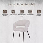 Chaise de salle à manger LeisureMod, rembourrée en cuir, avec dossier incurvé ouvert et pieds en fer, collection Gavin, ensemble de 4