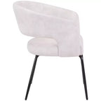 Chaise de salle à manger LeisureMod, rembourrée en cuir, avec dossier incurvé ouvert et pieds en fer, collection Gavin, ensemble de 4