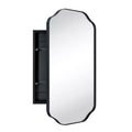 TEHOME Osterhus 18 in. W. x 29 in.Arched Metal Rectangular Surface Mount Medicine Cabinet with Mirror in Matt Black