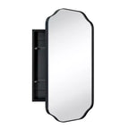 TEHOME Osterhus 18 in. W. x 29 in.Arched Metal Rectangular Surface Mount Medicine Cabinet with Mirror in Matt Black