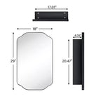 TEHOME Osterhus Armoire à pharmacie rectangulaire à surface de 45,7 cm de largeur x 73,6 cm de hauteur avec miroir, en métal, arche, noir mat