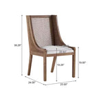 GDFStudio Chaises de salle à manger rustiques en tissu et rotin (lot de 2)