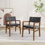 Christopher Knight Home Prosen Chaises de salle à manger en similicuir et hévéa (lot de 2)