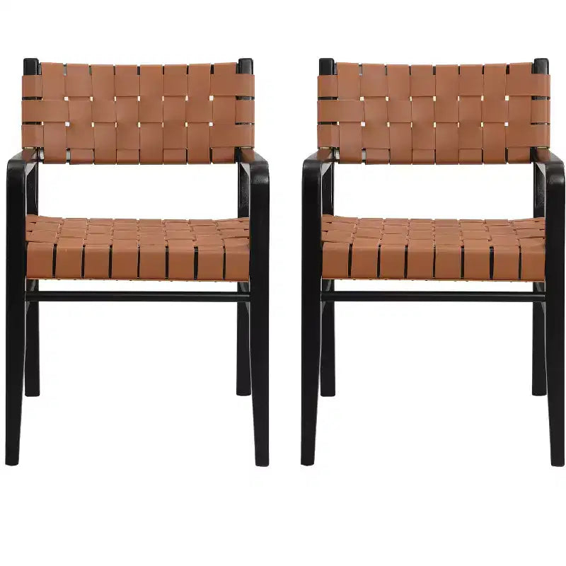 Christopher Knight Home Prosen Chaises de salle à manger en similicuir et hévéa (lot de 2)