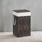 Panier à linge avec couvercle 65 litres - Panier à linge en rotin avec couvercle et poignées - Doublure amovible et pliable pour buanderie