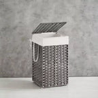 Panier à linge avec couvercle 65 litres - Panier à linge en rotin avec couvercle et poignées - Doublure amovible et pliable pour buanderie