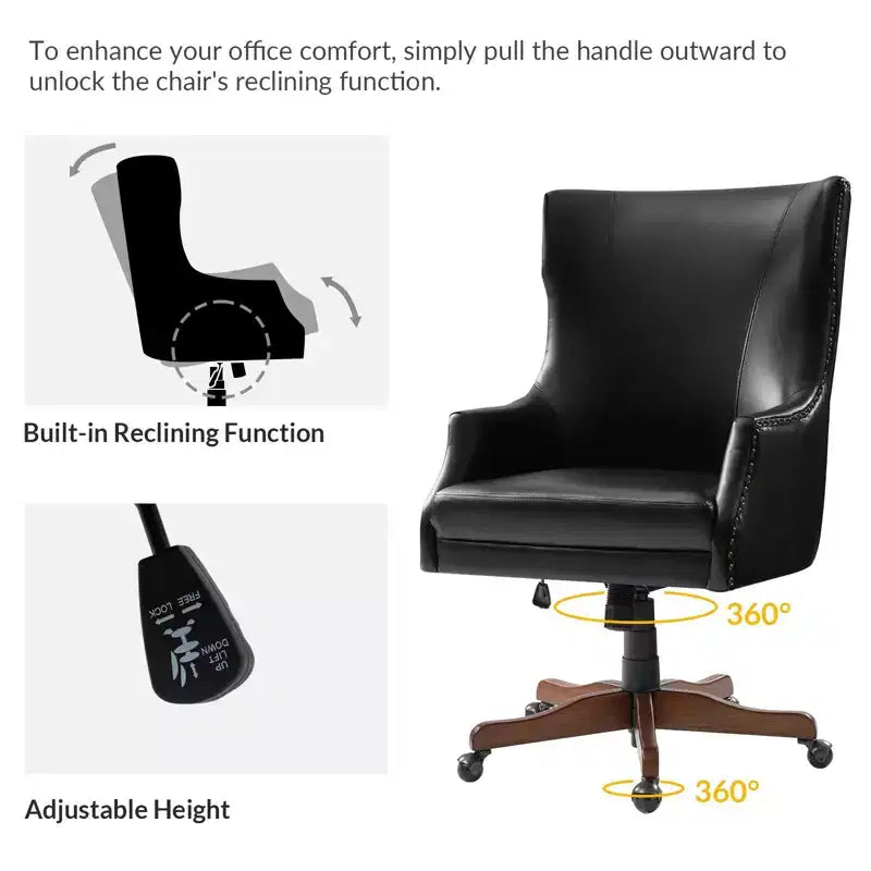 Fauteuil de bureau Dick avec base pivotante à 360 degrés | HULALA HOME
