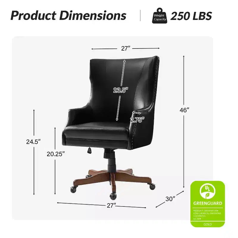 Fauteuil de bureau Dick avec base pivotante à 360 degrés | HULALA HOME