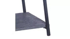 Table basse ovale Jamestown avec étagère de rangement, en ardoise rustique, béton et métal noir