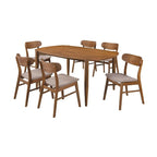Table et chaises de salle à manger en noyer massif