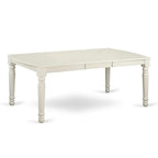 Table de cuisine rectangulaire et 4 chaises de salle à manger, blanc lin