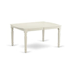 Table de cuisine rectangulaire et 4 chaises de salle à manger, blanc lin
