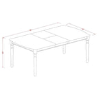 Table de cuisine rectangulaire et 4 chaises de salle à manger, blanc lin