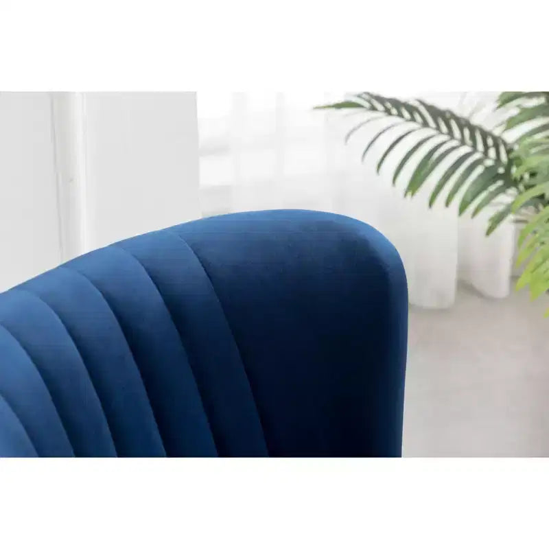 Roundhill Furniture Elon - Fauteuil d'appoint contemporain en velours, bleu