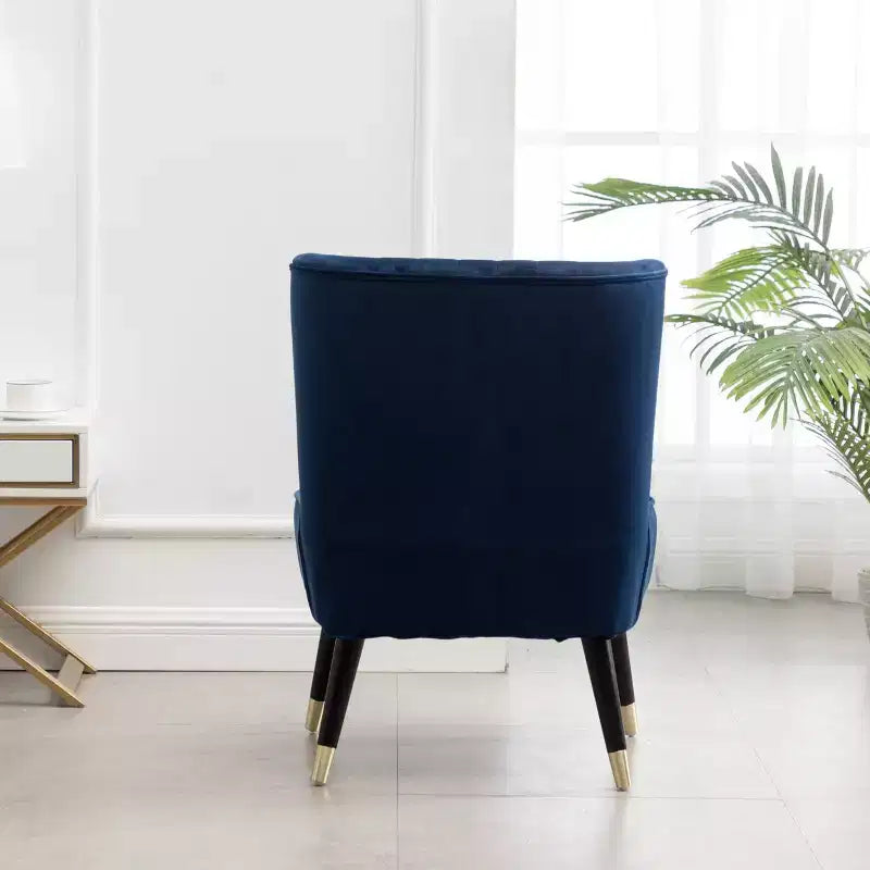 Roundhill Furniture Elon - Fauteuil d'appoint contemporain en velours, bleu
