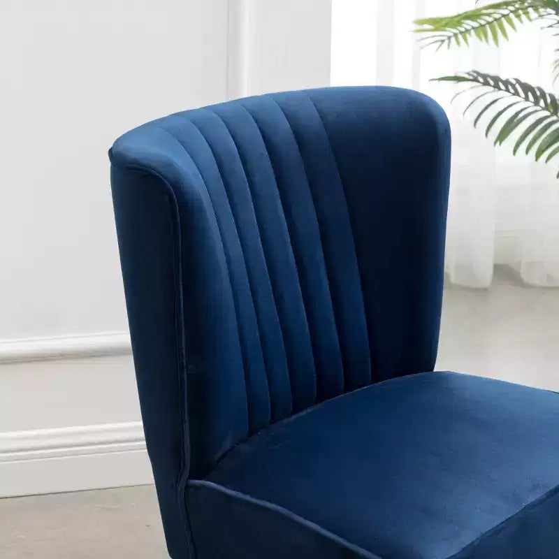 Roundhill Furniture Elon - Fauteuil d'appoint contemporain en velours, bleu