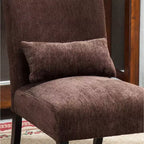 Fauteuil d'appoint contemporain sans accoudoirs en tissu chenille Pisano de Roundhill Furniture avec oreiller lombaire assorti, chocolat