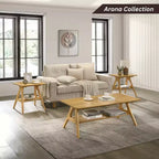Table d'appoint avec étagère en bois Arona de style moderne du milieu du siècle par Roundhill Furniture