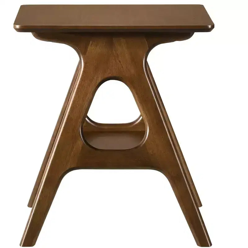 Table d'appoint avec étagère en bois Arona de style moderne du milieu du siècle par Roundhill Furniture