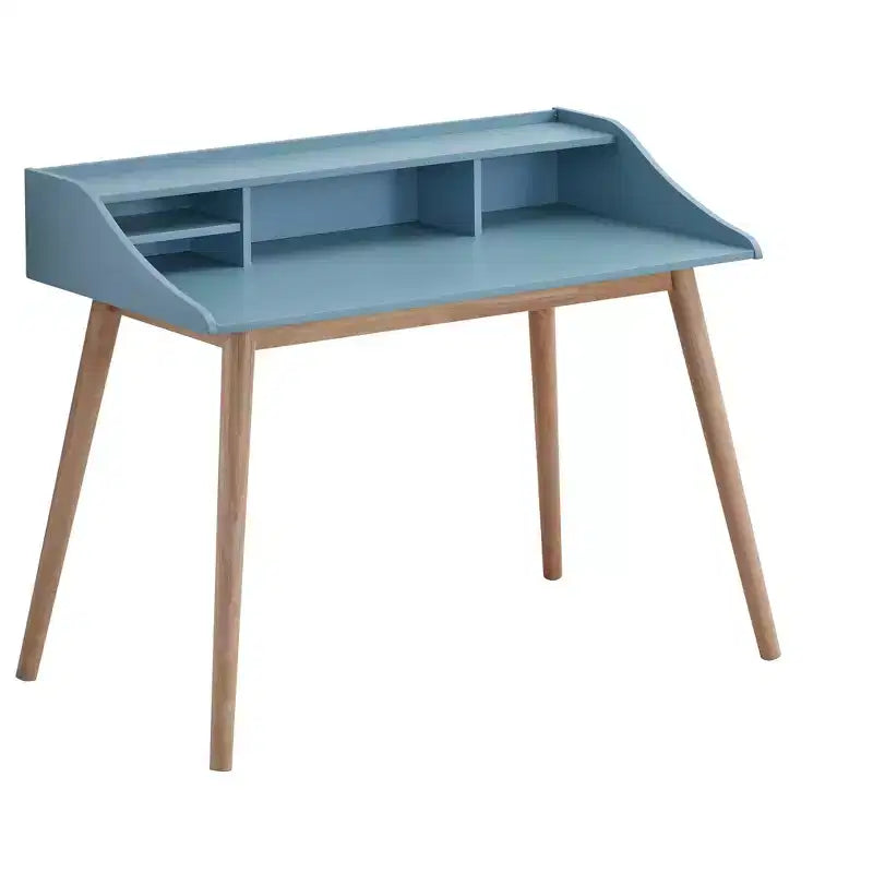 Bureau d'écriture en bois de style scandinave avec huche Roundhill Furniture Roskilde, bleu