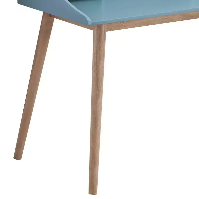 Bureau d'écriture en bois de style scandinave avec huche Roundhill Furniture Roskilde, bleu