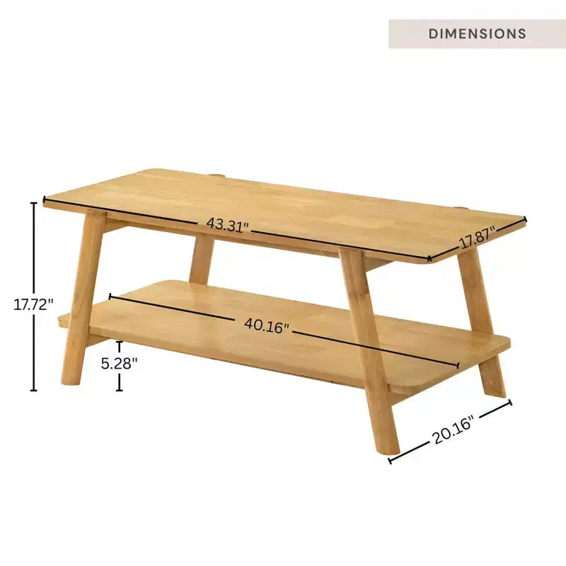 Table basse avec étagère en bois Metz Roundhill Furniture, style moderne du milieu du siècle