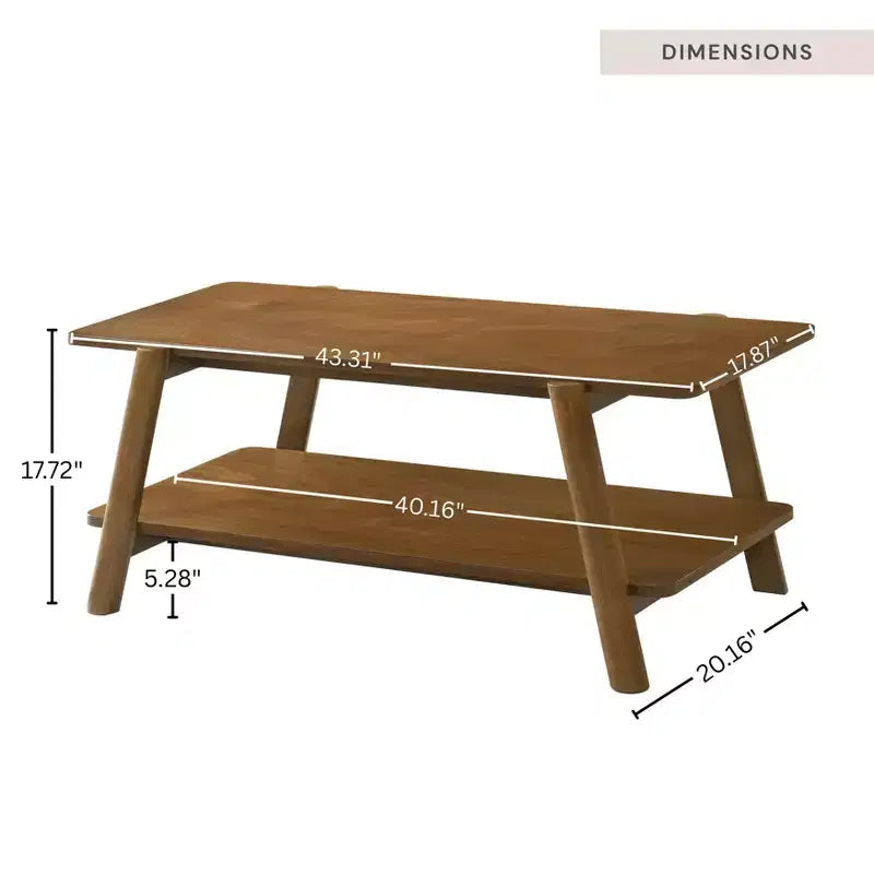 Table basse avec étagère en bois Metz Roundhill Furniture, style moderne du milieu du siècle