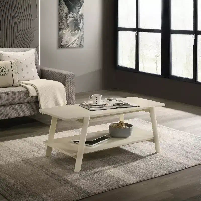 Table basse avec étagère en bois Metz Roundhill Furniture, style moderne du milieu du siècle