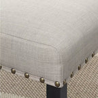 Ensemble de salle à manger Roundhill Furniture Biony hauteur comptoir en bois espresso avec tabourets à clous en tissu beige