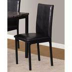 Chaises de salle à manger Roundhill Furniture Noyes avec assise en similicuir et structure en métal, noires, lot de 4