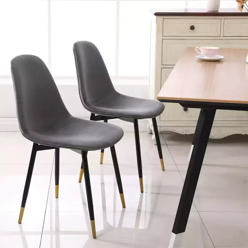 Chaises de salle à manger contemporaines en tissu Lassan de Roundhill Furniture, grises, lot de 4