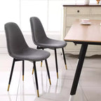 Chaises de salle à manger contemporaines en tissu Lassan de Roundhill Furniture, grises, lot de 4
