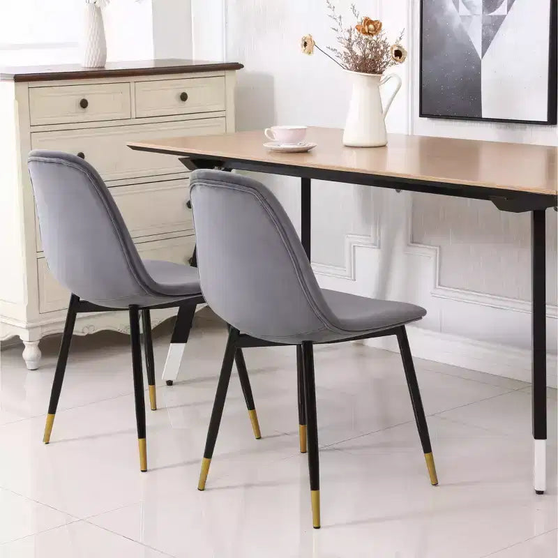 Chaises de salle à manger contemporaines en tissu Lassan de Roundhill Furniture, grises, lot de 4