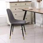 Chaises de salle à manger contemporaines en tissu Lassan de Roundhill Furniture, grises, lot de 4