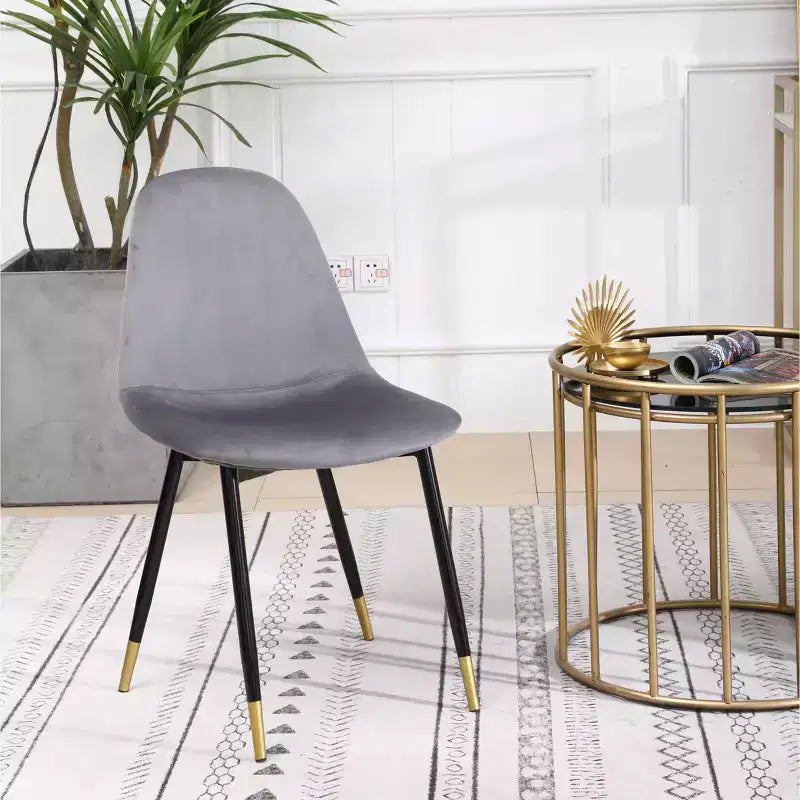 Chaises de salle à manger contemporaines en tissu Lassan de Roundhill Furniture, grises, lot de 4
