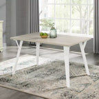 Ensemble de salle à manger Alwynn White et bois naturel 5 pièces, table à manger avec 4 chaises Windsor