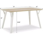 Ensemble de salle à manger Alwynn White et bois naturel 5 pièces, table à manger avec 4 chaises Windsor