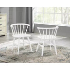 Ensemble de salle à manger Alwynn White et bois naturel 5 pièces, table à manger avec 4 chaises Windsor