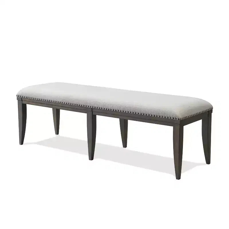 Banc de salle à manger capitonné avec garniture cloutée Grant de Roundhill Furniture, gris