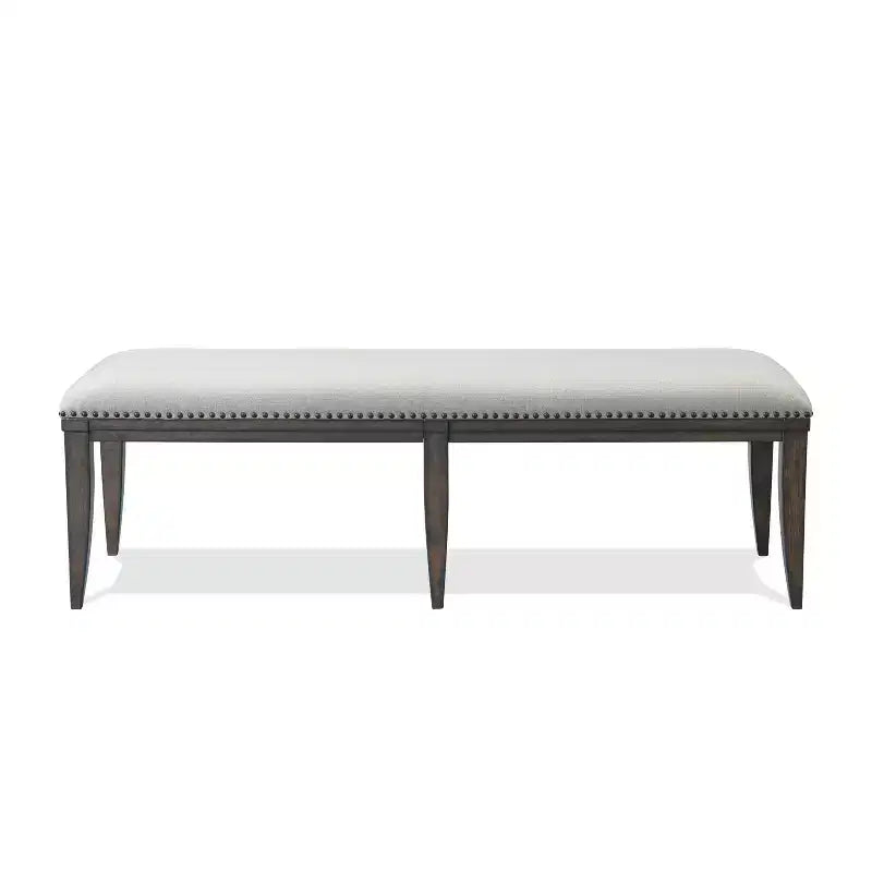 Banc de salle à manger capitonné avec garniture cloutée Grant de Roundhill Furniture, gris