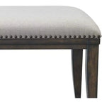 Banc de salle à manger capitonné avec garniture cloutée Grant de Roundhill Furniture, gris