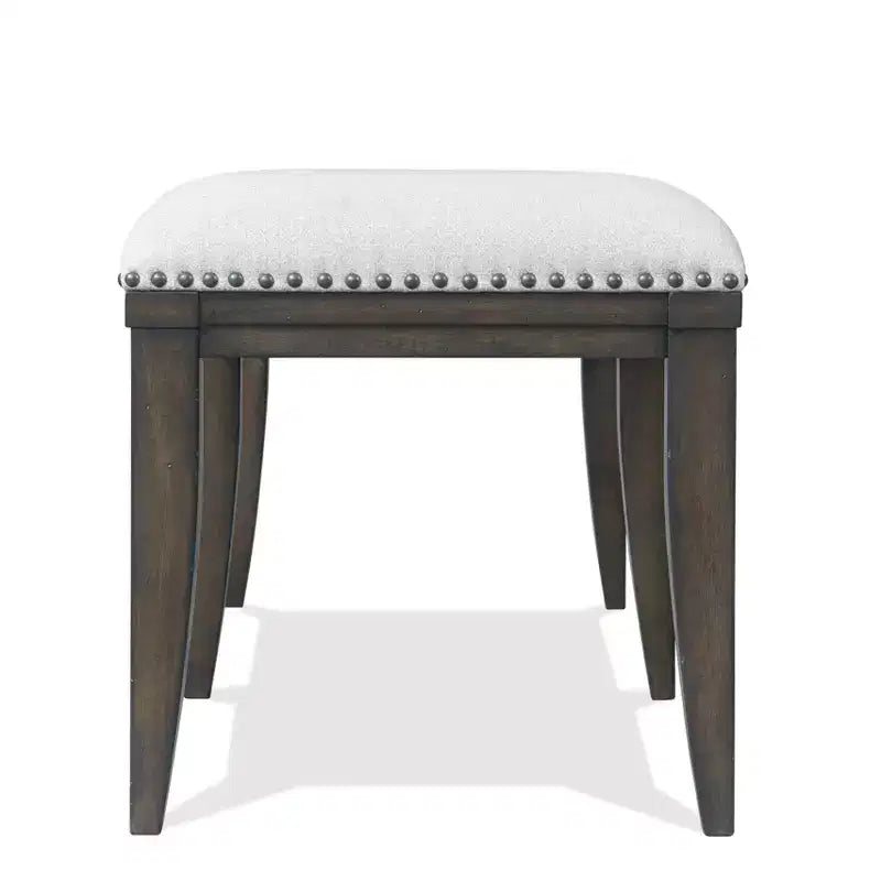 Banc de salle à manger capitonné avec garniture cloutée Grant de Roundhill Furniture, gris