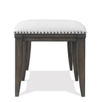 Banc de salle à manger capitonné avec garniture cloutée Grant de Roundhill Furniture, gris