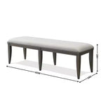 Banc de salle à manger capitonné avec garniture cloutée Grant de Roundhill Furniture, gris
