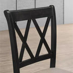 Ensemble de salle à manger Arroyo 7 pièces, table à manger avec pieds en épingle et 6 chaises à dossier croisé, noir intense