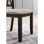 Ensemble de salle à manger Arroyo 7 pièces, table à manger avec pieds en épingle et 6 chaises à dossier croisé, noir intense