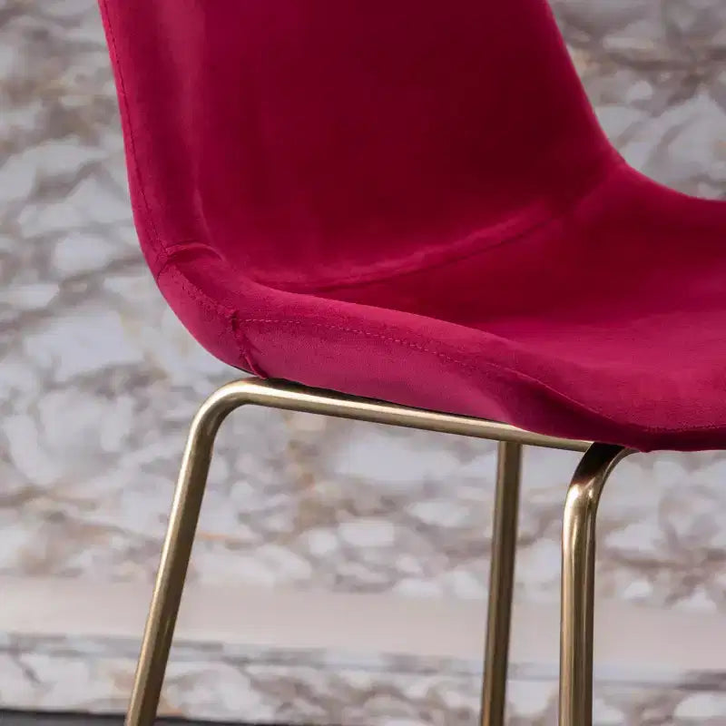 Tabouret de comptoir moderne en velours Aufurr de 26,50 po de Roundhill Furniture, rouge, ensemble de 2