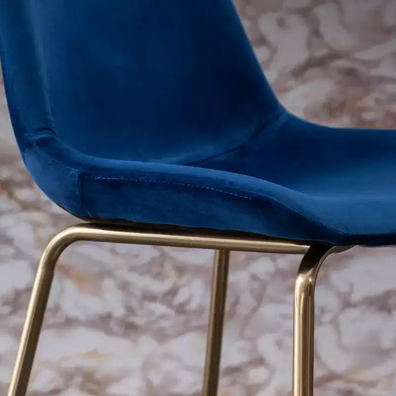 Tabouret de comptoir Roundhill Furniture Aufurr moderne en velours de 67,3 cm, bleu, lot de 2
