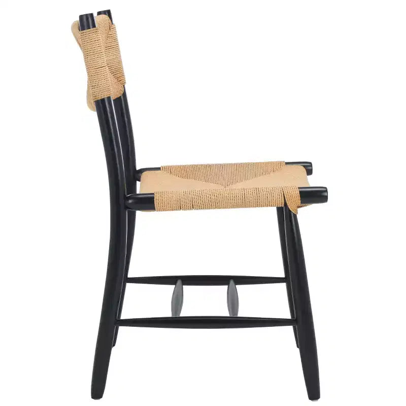 Chaise de salle à manger Floryn Rope (lot de 2) - DCH8805 - Naturel/Noir - Safavieh